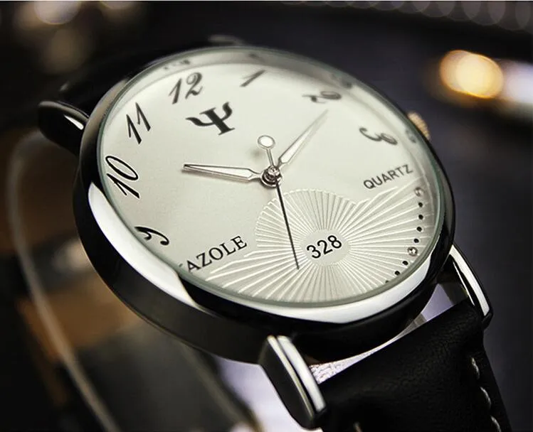 メンズローマ数字FAUXレザーバンドクォーツアナログビジネス腕時計2MPW 2WAK