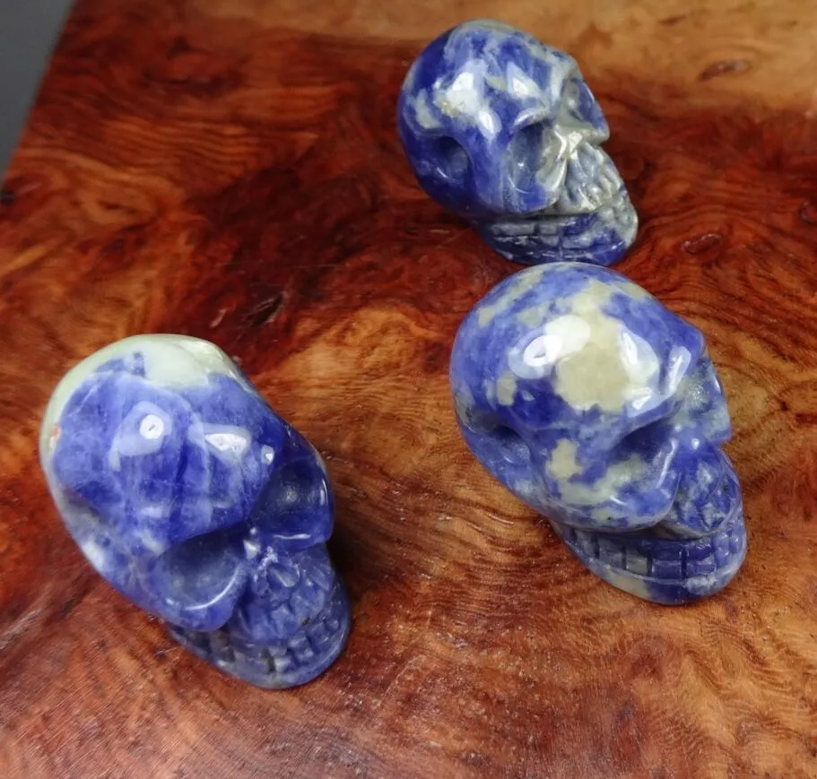 Venda imperdível! Colar de caveira - Lapis lazuli Pingente de Pedra Preciosa Esculpida Cru Azul Reelando Gemstone Pedra De Cristal Reiki Frete grátis