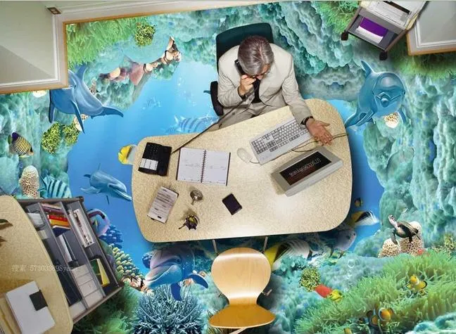 Papier peint de salon stéréoscopique 3D personnalisé Carreaux d'écran 3D World World Wallpaper Vinyle Plancher 3D Fond d'écran Mural pour chambre à coucher