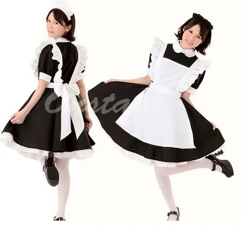 Alice au pays des merveilles French maid Dress Tablier Robe Sexy Costumes comprend 4 couleurs