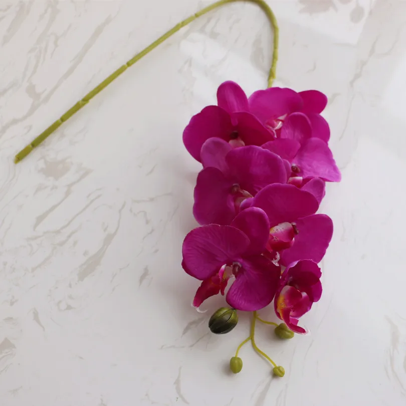 Orchidée papillon à tige unique, 80 cm, fleurs artificielles, mini orchidées Phalaenopsis, 7 couleurs pour centre de table de mariage
