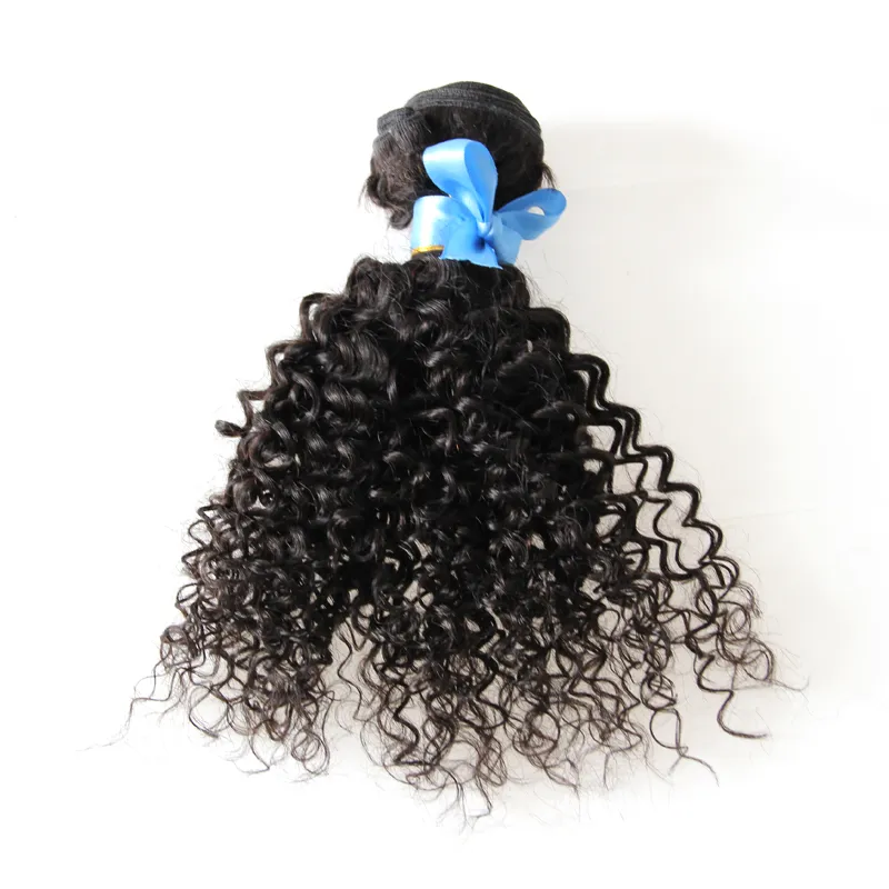 Kinky Curly Virgin Hair 100g Curly Weave Mänskliga hårbuntar 4b 4c Naturfärg Mänskligt hår vävar en bit