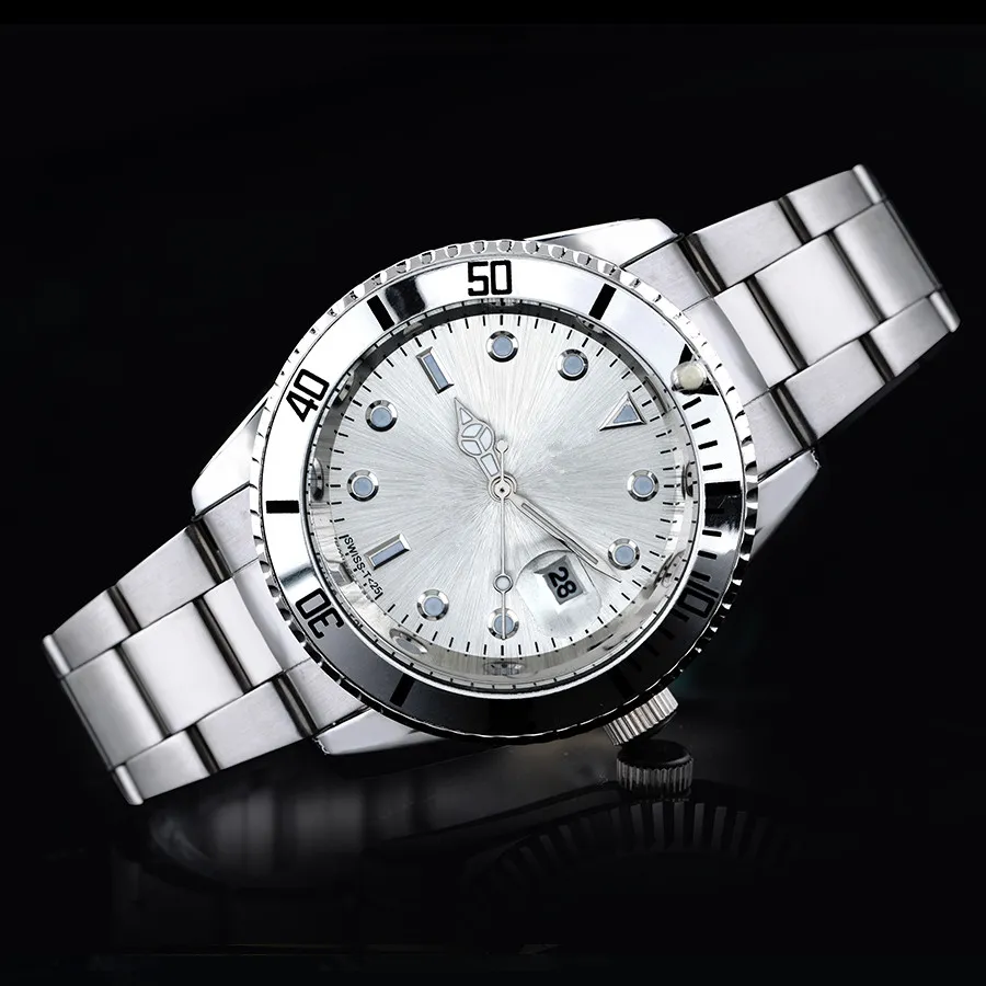 latest fashion automatic date luxury fashion men and women of the steel belt movement quartz clock men watch296S