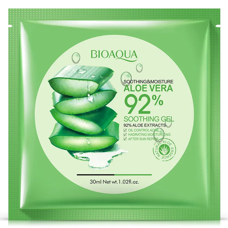 BIOAQUA Aloe Naturale Gel Lenitivo Maschera Idratante 30G Aloe Idratante Nutriente Crema Idratante Naturale Cosmetici la Cura della Pelle