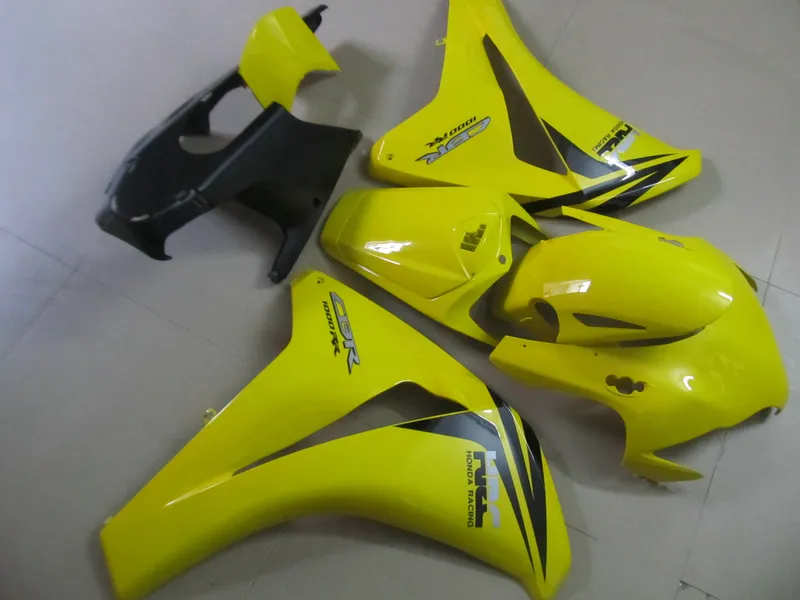 Injektionsformad topp som säljs kit för Honda CBR1000RR 2008-2011 Gula svarta Fairings Set CBR1000RR 08 09 10 11 OT22