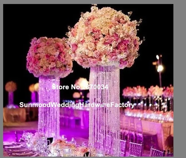 大型アクリルクリスタルセンターピースの結婚式の花はテーブルの装飾のためのスタンド