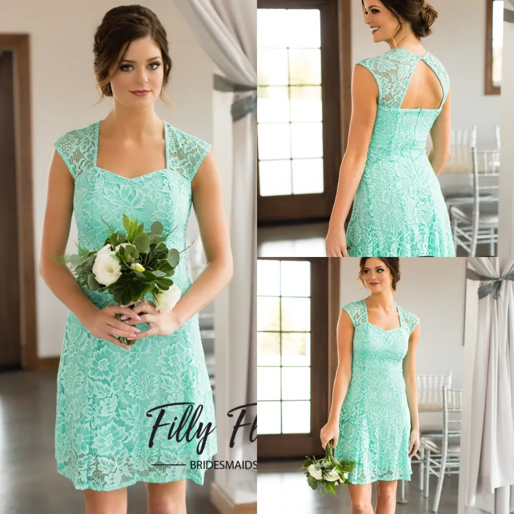 2020 Sweetheart Lace navy Lace bridesmaid dresses - Country Style Short with Open Back in Multiple Colors - Customizable Wedding Guest Gowns