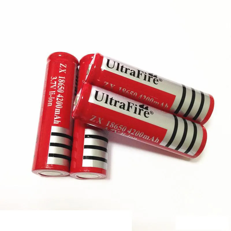 Ultrafire 18650 4200mAh سعة عالية 3.7 فولت Li-ion بطارية قابلة لإعادة الشحن لضوء مصباح LED