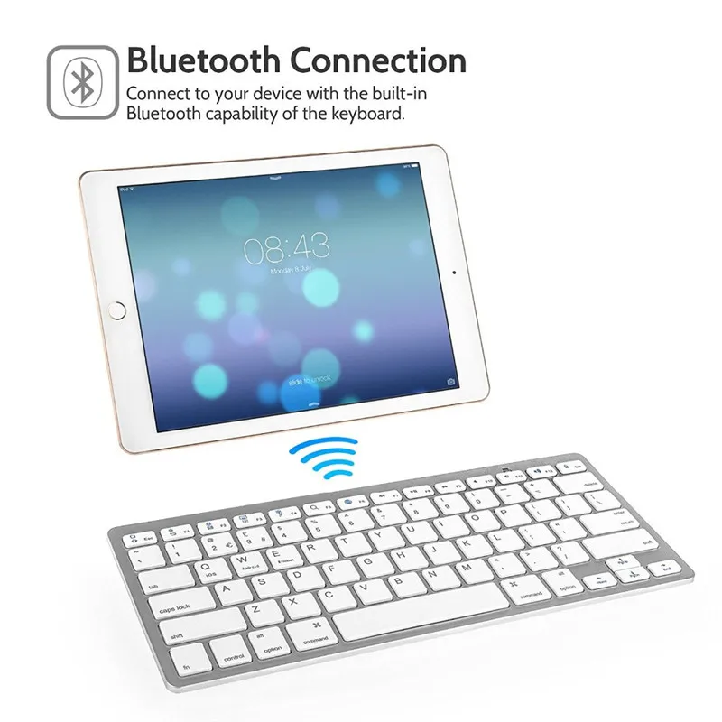 Teclado Inalámbrico Bluetooth Para iPad Android Pc Azul