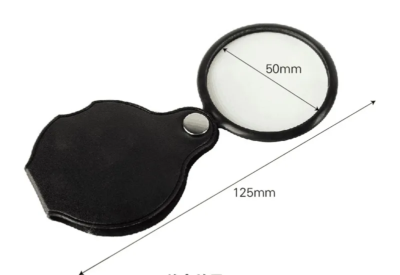 Portable Microscope Magnifier Loupe 70X 60mm 50mm Diameter 5X Round Magnifying Glass MG86034 w Black Cover