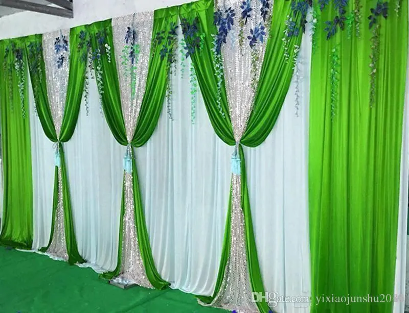 Lot De 2 Rideaux Fond Blanc 3x3 M - Polyester Infroissable - Pour Mariage, Fête, Photo - Sans Support - 2