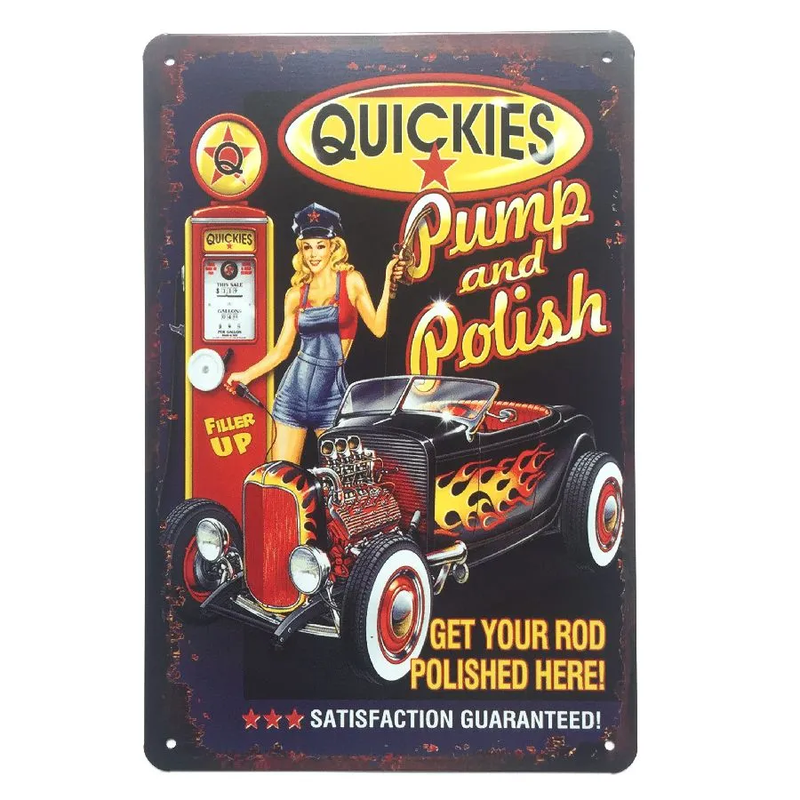 Motor Oil Mack Kitchen Rules Garage Coffee Retro rustico cartello in metallo di latta Decorazione della parete Vintage Tin Poster Cafe Shop Bar decorazioni la casa8683197