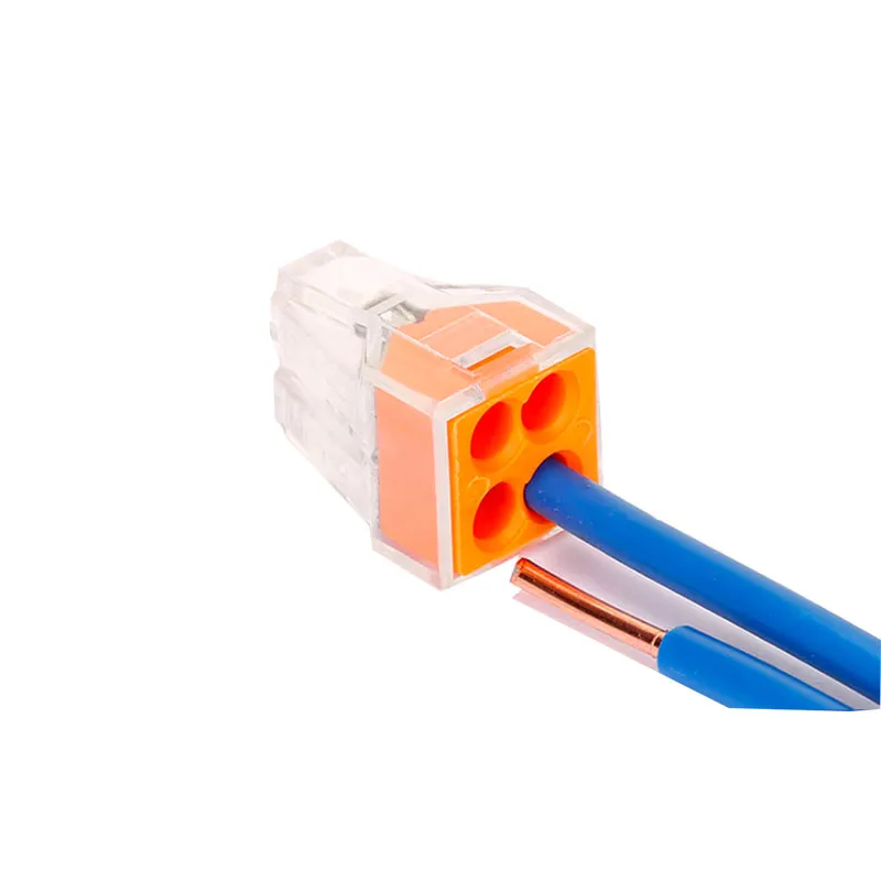 (10 unidades / lote) 773-104 PCT-104 tipo universal compacta conector 4 fios 24A 4 pino condutor de bloco de terminais 4 maneira push reutilizável empalm