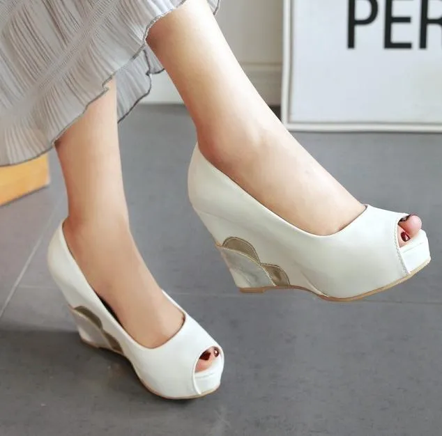 우아한 T 스트랩 리벳 플랫폼 웨지 웨딩 신발 여성 볼룸 댄스 신발 여름 크기 34-39