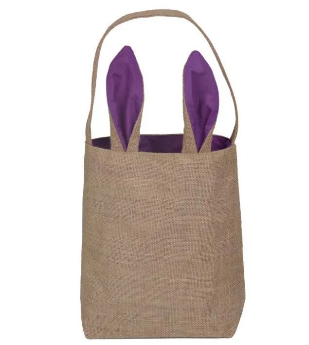 Cotton Burlap Bunny Ear Shape Gift Bags for Easter and Birthday Party ...