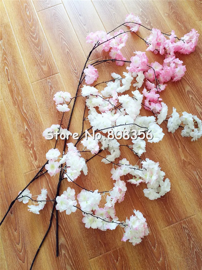 Fake Cherry Blossom Blume Zweig Begonia Sakura Baum STEM 130 cm lang für Ereignis Hochzeit Party Künstliche dekorative Blumen