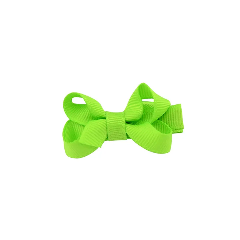 2 pollici Baby Bow Barrettes Forcine Piccoli Mini Grosgrain Fiocchi capelli Hairgrips Ragazze Solido intero avvolto Clip capelli di sicurezza Bambini H2590674