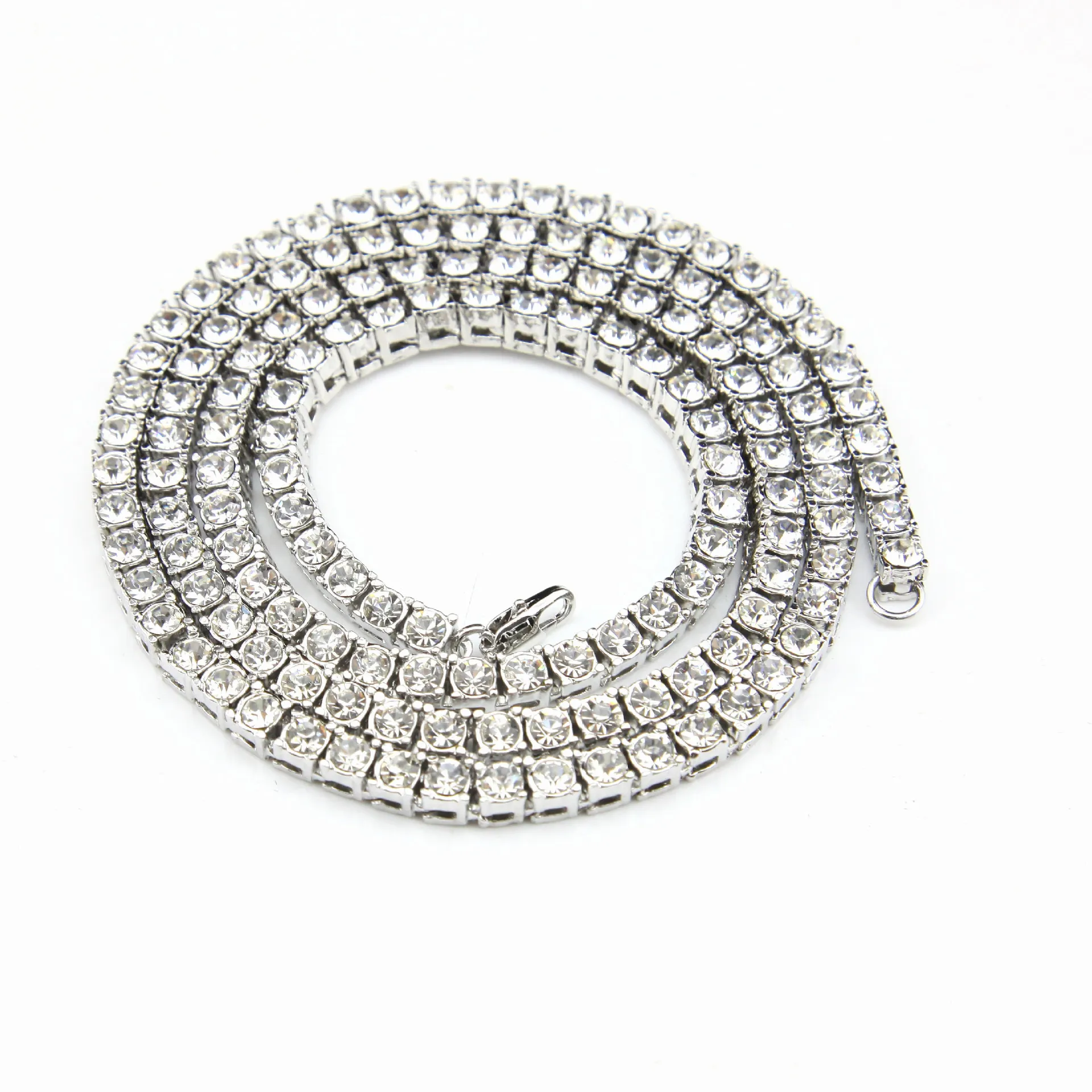 Hip Hop Necklaces Gold Silver Black Row Tennis Chain Iced Out