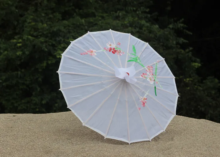 /lote Parasols de boda Parasol Oriental Bamboo Parasol Sun paraguas Accesorios nupciales Patrón floral paraguas