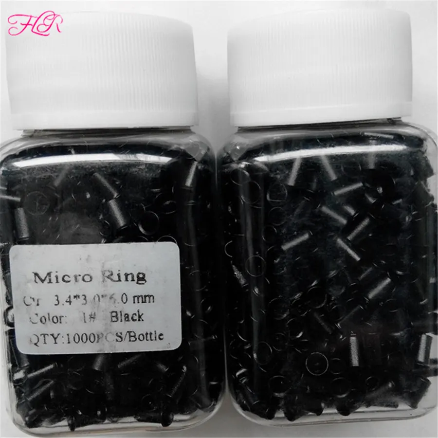 343060mm högkvalitativ mikro kopparringpärlor för I tips hårförlängningar 8 färger valfritt bottle4415554