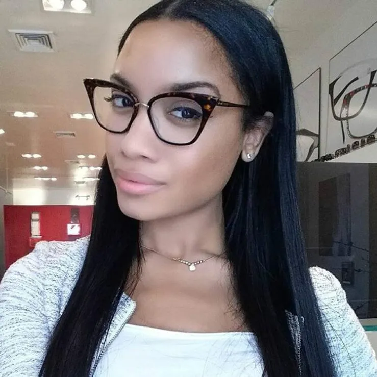 Rivet Cat Eye Transparent Frame Glasses Clear Fashion Eyeglass Fake Optical Eyeglasses Frames For Women Myopia Glass women039s 7311757