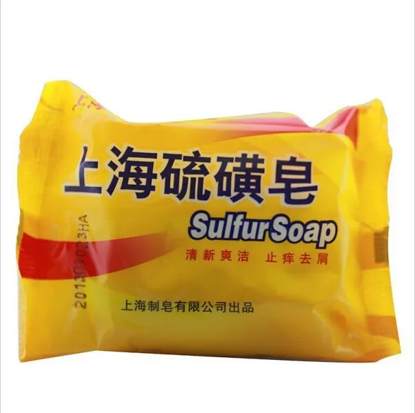 LISITA 85g Shanghai Sulfur Soap 4 Skin Conditions Acne Psoriasis Seborrhea Eczema Anti Fungus Perfume Butter Bubble Bath Healthy Soaps