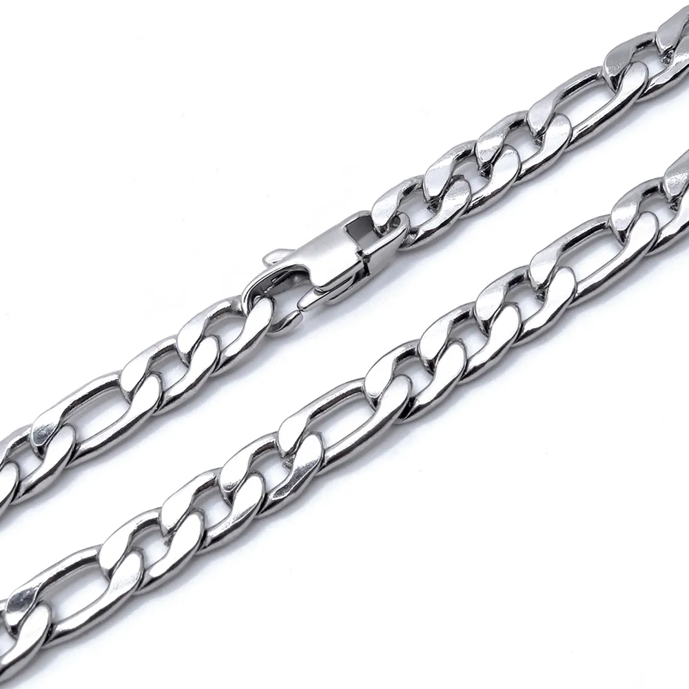 6mm Figaro Chain Men Biżuteria 100% Naszyjnik ze stali nierdzewnej dla mężczyzny 18-36 cali wodoodporne