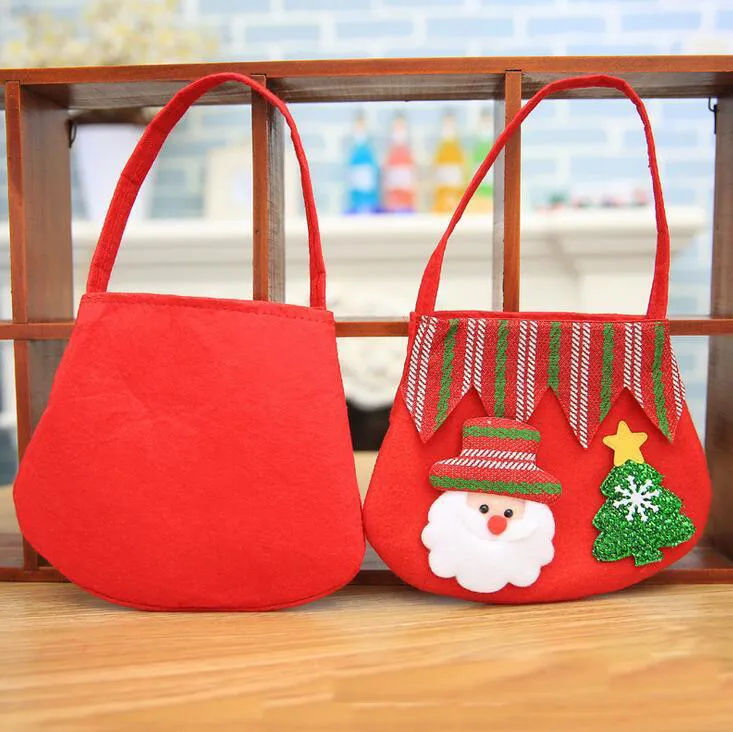 19*17cm Christmas colorful bag apple gift bag for children Non-woven Snowman Santa Claus candy bags christmas decoration