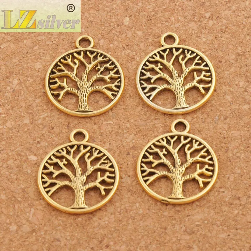 Family Tree of Life Charms Wisids Antique Srebrny Brązowy Złota Biżuteria DIY L463 20x23 5mm 198k