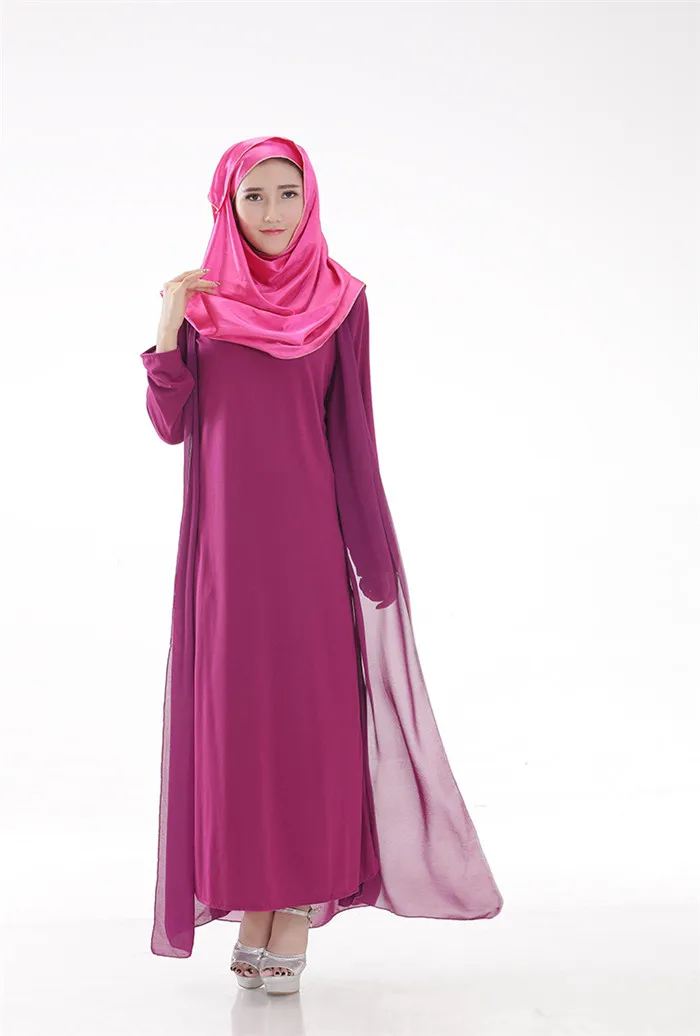 Muslim Robe For Women Long Sleeve Maxi Dress Plus Size Ethnic Clothing Abaya Sunday Clothes Hot Sale Chiffon Long Vestidos