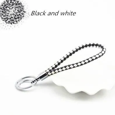 Good A++ Fashion retro leather knit leather car key chain can be printed LOGO KR347 Keychains a 