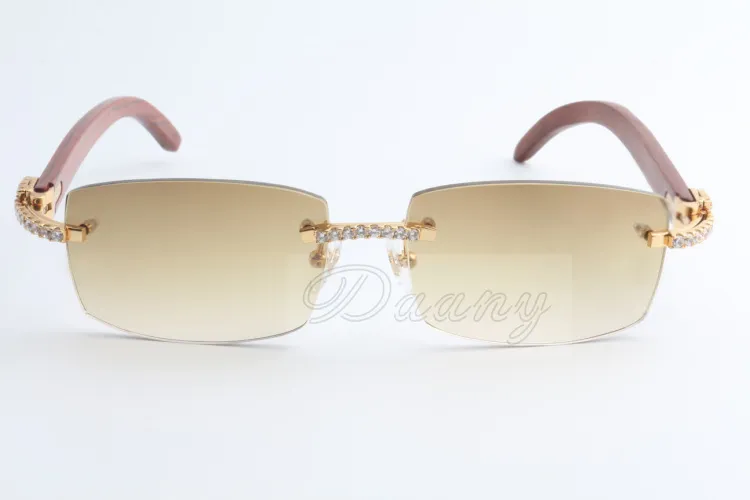 vendita diretta occhiali da sole in legno uomo e donna in edizione limitata con diamanti grandi di alta qualità 3524012 Dimensioni: 56-18-135mm