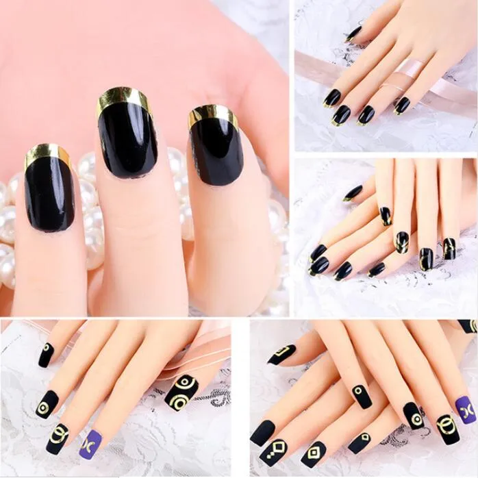 Nageldekoration Nail Art Tips Dekal Nail Art Form Fringe Guides Dekal Gör det själv fransk manikyr Gratis frakt