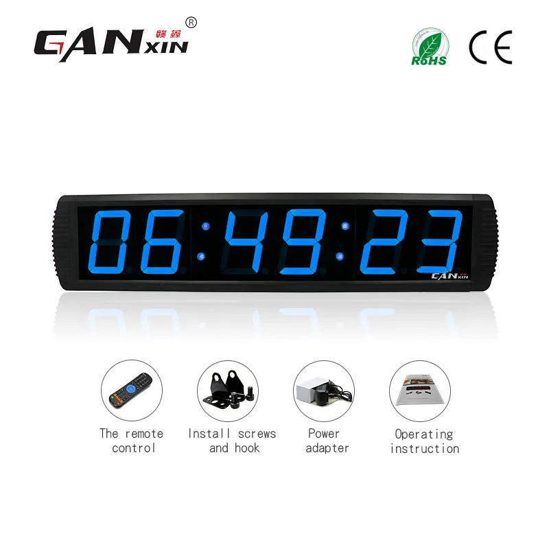 [GANXIN]4 pouces 6 chiffres affichage LED horloge de bureau numérique édition Garage minuterie murale compte à rebours