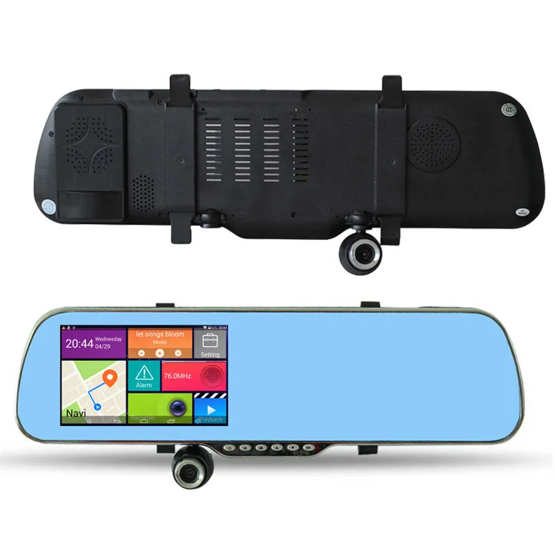 5 inch Android Car Mirror GPS Navigation X5 Car DVR WIFI HD 1080P Digital Video Recorder + Rear View Camera A23 8GB With Map