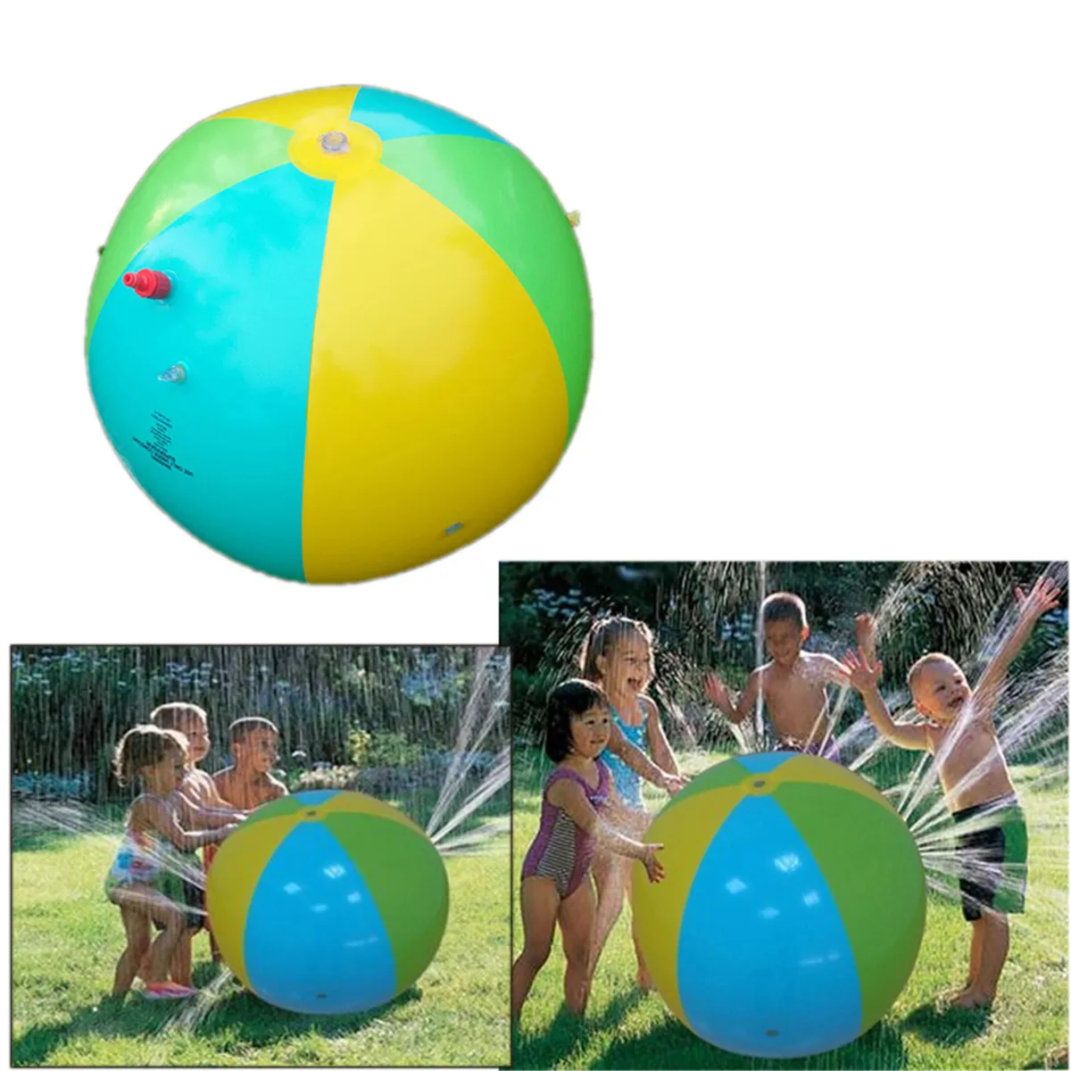 Mixed Color Inflatable Beach Water Ball Outdoor Sprinkler Summer Inflatable Water Spray Balloon Outdoors Play In The Water Beach B7243766