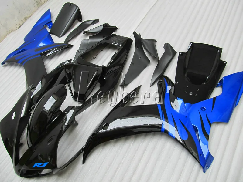 Kit de carenagem de personalização gratuita para Yamaha YZF R1 02 03 conjunto de carenagens de carroceria preto azul YZF R1 2002 2003 OI24