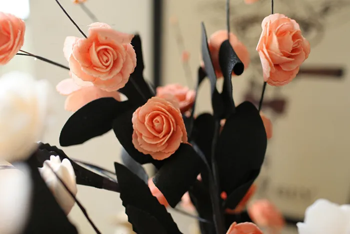 Vendita all'ingrosso Real Touch Winter Jasmine Rose Flower With 8Heads Bouquet 50 Particles / pack Perennia Piante da esterno decorazioni da tavola di nozze