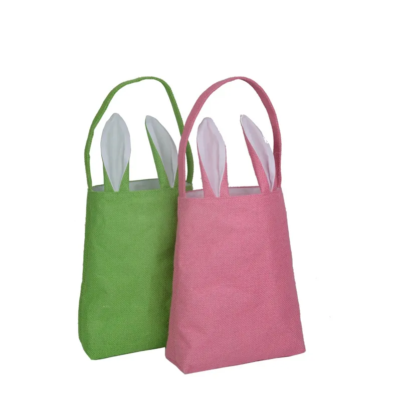 Wholesale Easter Bunny Ears Cotton Linen Basket Bags 10 Styles For Fine