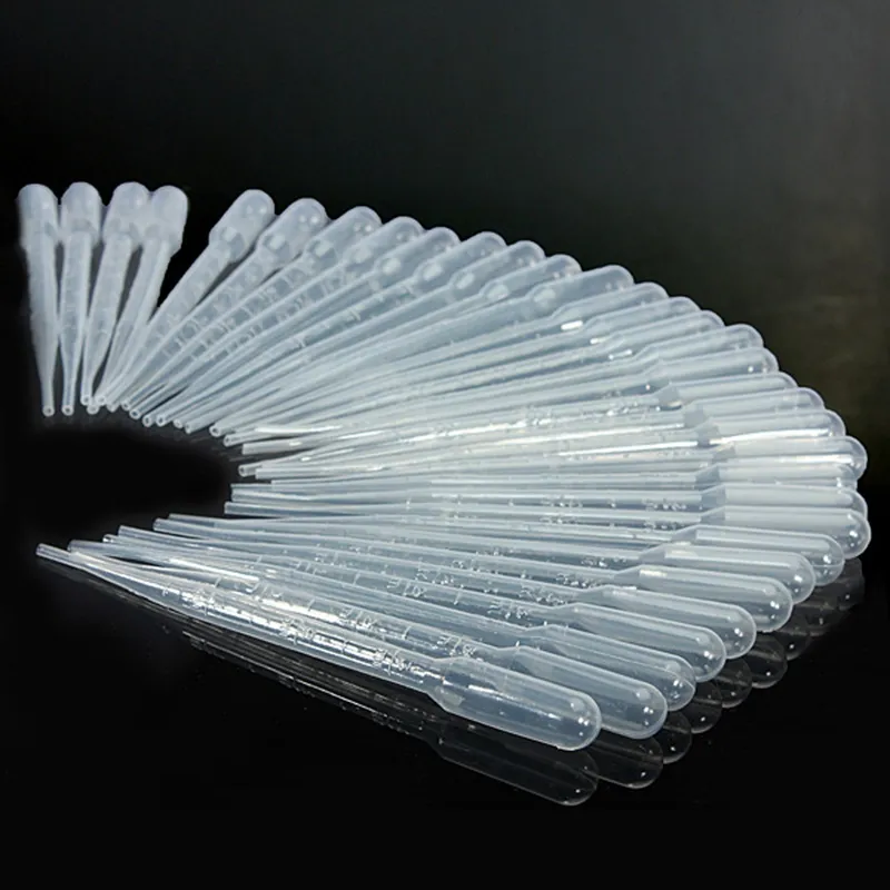 Temizle Beyaz Plastik Sıvı Damlalık Pasteur Tek Kullanımlık Mezun Transferi Pipetler Okul Laboratuvarı için Pipetleme 1 ml 2 ml 3 ml 5 ml