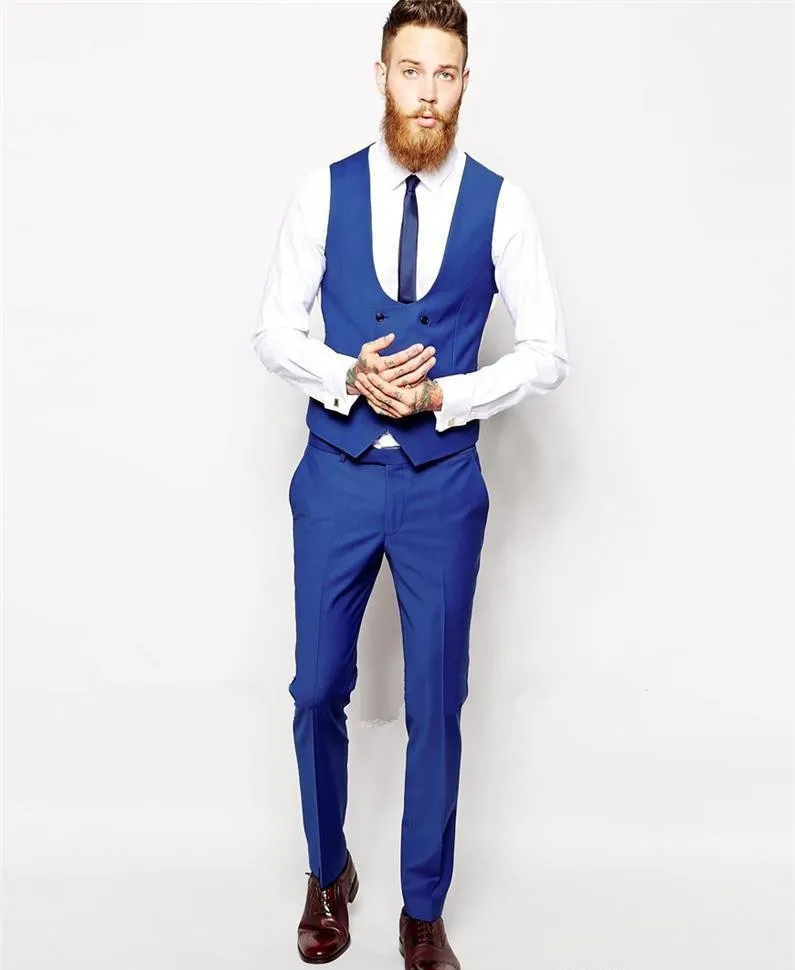 Сшитое На Заказ Королевский Синий Мужской Костюм Мужской Смокинг.
