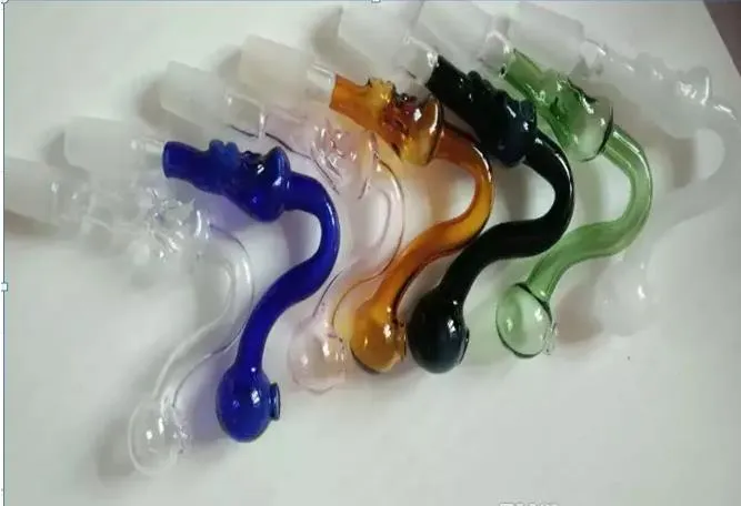 Färgben kanin porslin 14mm, glas bongs tillbehör unika oljebrännare glasrör Vattenrör glasrör oljeplattor rökning med droppe