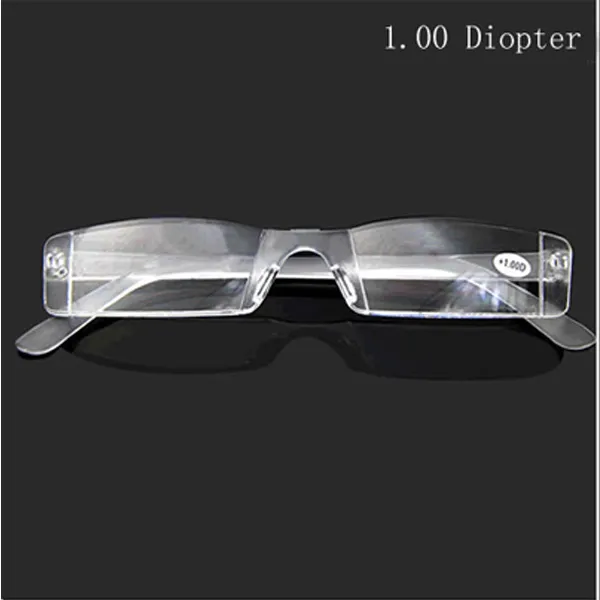 Hot Clear Rimless Glasses Glass Metal Temple 1.00 a 4.00 dioptrías nm2 envío gratis