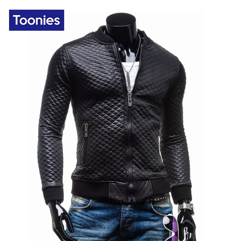 Venta al por mayor- Chaquetas de cuero Ropa de hombre Chaqueta de moto Manga larga Chaqueta de cuero para hombre Abrigos Streetwear Slim Fit Chaqueta Moto