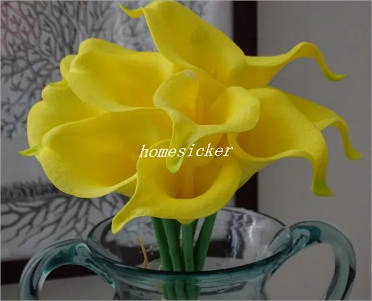 Çiçek dekoratif çiçek yapay 20 renk mini Calla Lily paket düğün dekorasyon için