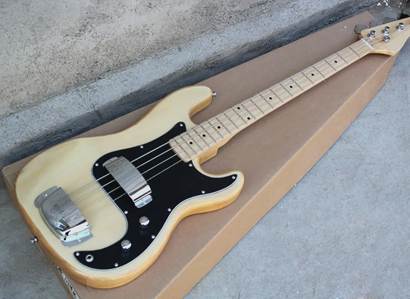 Vintage Natural Jazz Electric Bass Guitar 4 String Ash Body Vintage Natural Jazz Electric Bass Guitar 4 String Ash Body