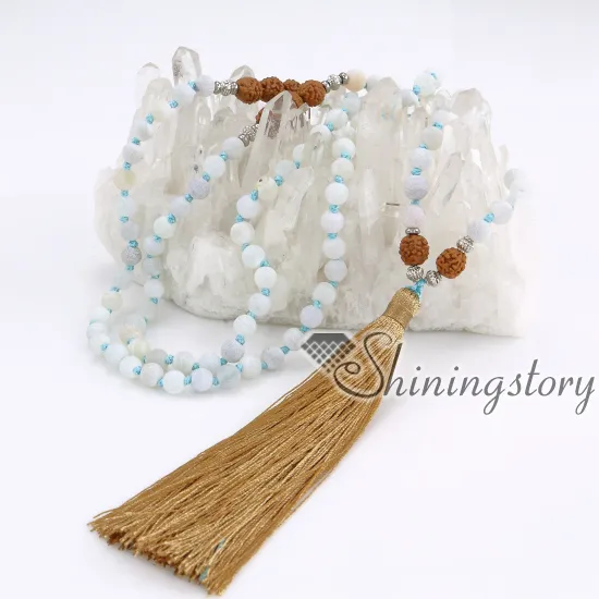 108 mala bead necklace mantra chanting meditazione perline all'ingrosso malas collana nappa di perline guarigione gioielli all'ingrosso rosario buddista