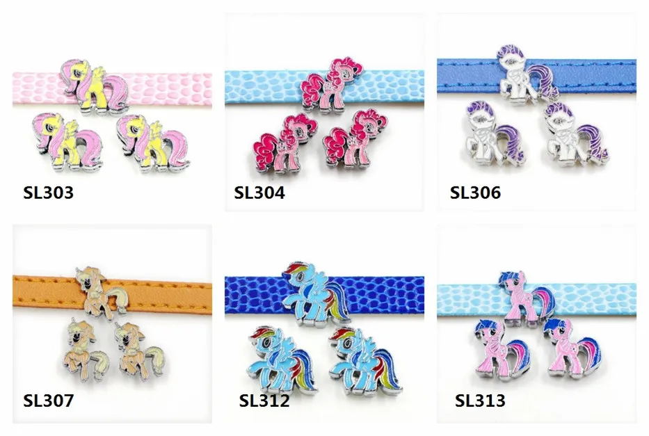 8mm Slide Charms 100st Cartoon Wholesales DIY Charms Intern Dia.8mm Fit 8mm Band Grossist SL307 som Chirstmas Gift