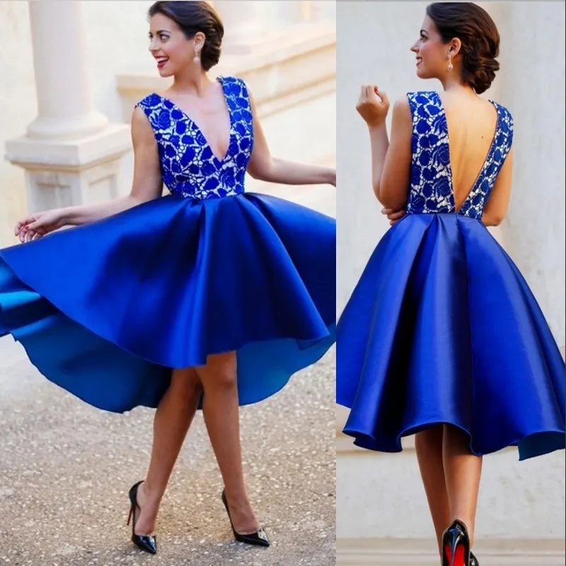 Royal blue 2025 short prom dresses