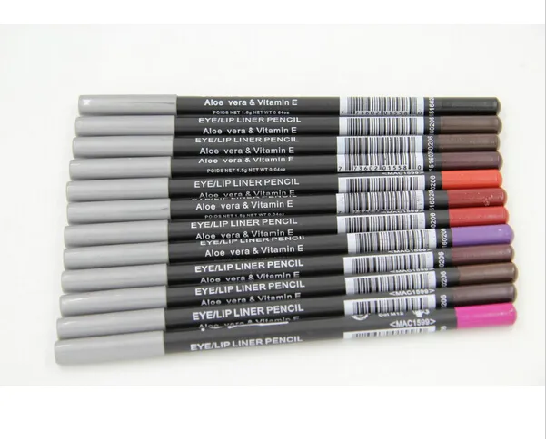 Darmowa Wysyłka Nowy Makeup Eyeliner Pen Ołówek Eye Liner Lipliner Ołówek 12 Kolory Darmowa Wysyłka 24 sztuk / partia / partia